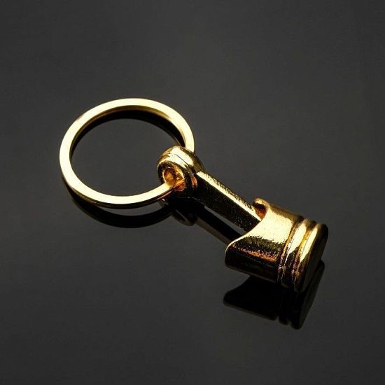 Брелок для ключей, поршень, металл, золото 2533009