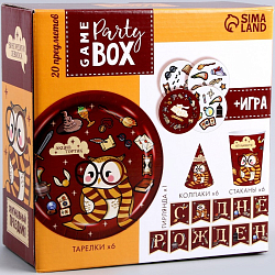 Набор бумажной посуды одноразовый Совушка»: 6 тарелок, 6 стаканов, 6 колпаков 7824922