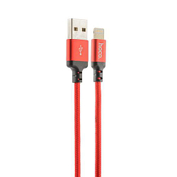 Кабель USB <--> Lightning  1.0м HOCO Times speed X14 в переплёте, красный