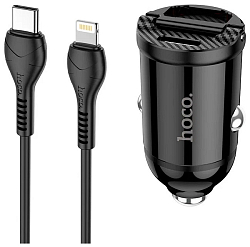 Авто ЗУ 1USB/1Type-C 4.8A HOCO NZ2, link чёрный