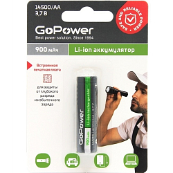Аккумулятор GoPower 14500 900mAh BL-1 3.7V с защитой выс.конт. (1/6/120)
