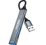 USB Type-C Хаб Kakusiga KSC-1416 серый, 3USB / Type-C 0.06м