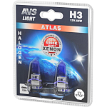 Лампа галогенная AVS ATLAS/5000К/ H3.12V.55W.блистер 2шт.