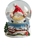 Снежный шар новогодний стеклянный «Дед Мороз - гармонист», полистоун, 7×6.7×8.8 см