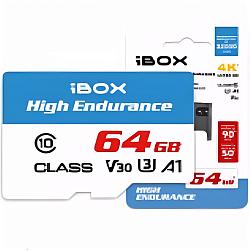 Micro SD 64Gb iBOX High Endurance Class 10 V30 A1 90Mb/s