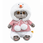 Мягкая игрушка Кот Басик baby в костюмчике "Снеговик" , 20 см (BB-162)