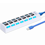 USB-Хаб 3.0 SMARTBUY СуперЭконом, белый, 7 портов, с выключателями