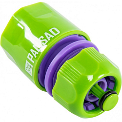 Соединитель пластмассовый быстросъемный для шланга 1/2", аквастоп// Palisad 66140