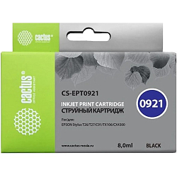 Картридж CACTUS CS-EPT0921 черный для Epson Stylus C91/ CX4300/ T26/ T27/ TX106 (8ml)