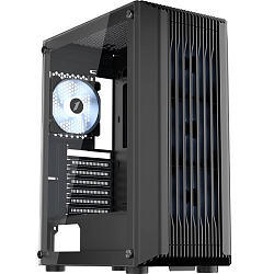 Корпус 1STPLAYER BULLET HUNTER H6 ARGB черный ATX 4x120mm ARGB fans H6-BK-4F7