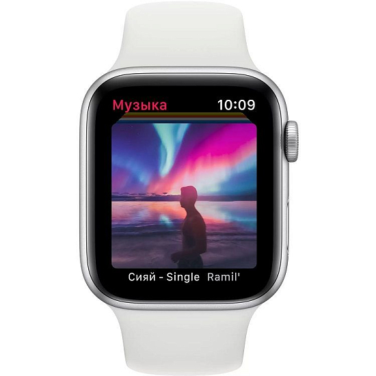 Часы Apple Watch Series 6 GPS, 44 мм, (M00D3) Silver, Sport Band (RU) (Б\У) (новый ремешок)