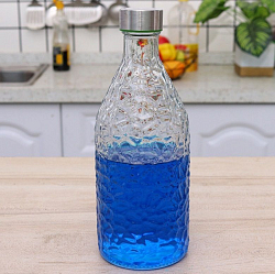 Бутылка для воды рифлёная с крышкой 1 литр