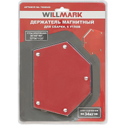 Держатель для сварки магнитный WILLMARK (6 углов: 30, 45, 60, 75, 90, 135, сила сцеп. 34кг)