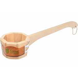 Ковш-черпак 0,6 л. бондарный БАННЫЕ ШТУЧКИ с горизонтальной ручкой 3589