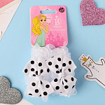 Резинка для волос "Рюши" (набор 2 шт) горох, чёрно-белый 1664693