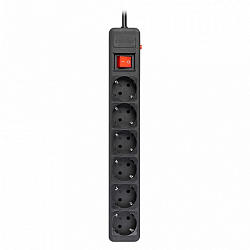 Сетевой фильтр  1.8м SMARTBUY SBSP-6-18-K, черный, 6 розеток, 16А, без з/ш, с з/к, ПВС 3x1.0 мм²
