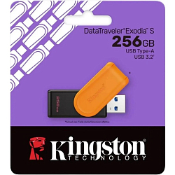 USB 256Gb Kingston DataTraveler Exodia S (DTXS/256Gb), оранжевый/черный