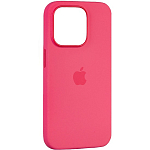 Силиконовый чехол SILICONE CASE для iPhone 15 Pro Max (MagSafe + анимация NFC Clear) c LOGO Pink