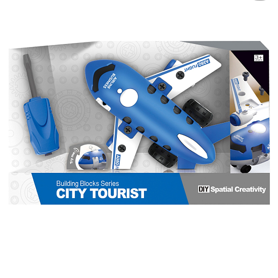 Конструктор LEI Meng Пассажирский самолёт (26 см, отвёртка, звук)