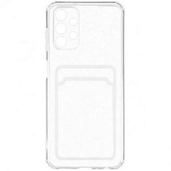 Задняя накладка ZIBELINO Silicone Card Holder для Samsung Galaxy A53 5G (A536) (прозрачный) защита камеры
