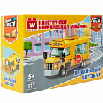 Конструктор Вайс Блок инерционный школьный автобус. TM Wise Block