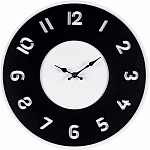 Часы настенные РУБИН "Классика, из МДФ, корпус белый+черный, d=35 (3529-002)