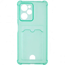 Задняя накладка ZIBELINO Silicone Card Holder для Xiaomi Poco X5 Pro 5G (мятный) защита камеры