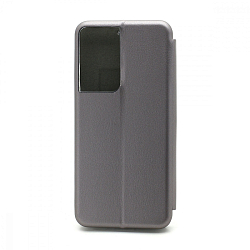 Чехол футляр-книга BF для Samsung Galaxy S21 Ultra серебристый