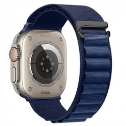 Тканевый ремешок HOCO WA20 для APPLE Watch 42/44/45/49mm, синий, тёмный