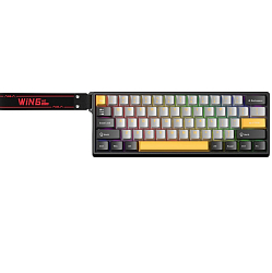 Клавиатура AULA WIN60HE MAX Edition Dark Grey-Light Grey-Yellow Wing Chun Magnetic Switches