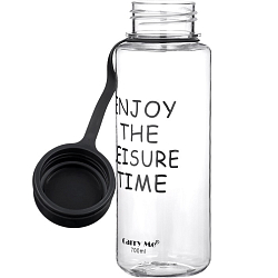 Бутылка для воды, 800 мл, 22 х 10.5 см, с ситом, черная   10703155