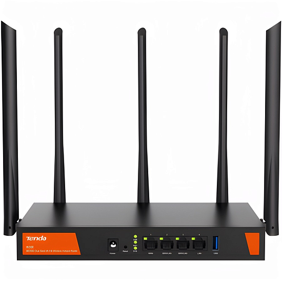 Роутер WiFi TENDA W30E, AX3000, черный