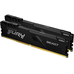 Оперативная память DDR4 32Gb Kingston PC25600, 3200Mhz, FURY Beast Black CL16 (Kit of 2) (KF432C16BBK2/32) (retail)