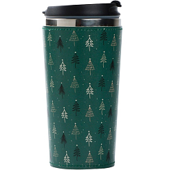 Термостакан в кожзаме SVOBODA VOLI «Ёлочки», 450 мл, зелёный 10455243