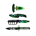 Деревянное оружие «Зеленый» нож кастет, нож-штык, нож тычковый, нож с крюком