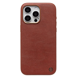 Задняя накладка Cellis SM031 SafeMag для iPhone 15 Pro Max Натуральная кожа (brown) (237498)