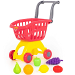 Тележка для маркета ПОЛЕСЬЕ "Мини" + набор продуктов №3 (6 элементов)