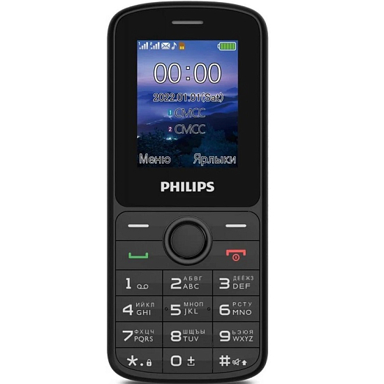 Телефон PHILIPS E2101 Xenium черный (Уценка)