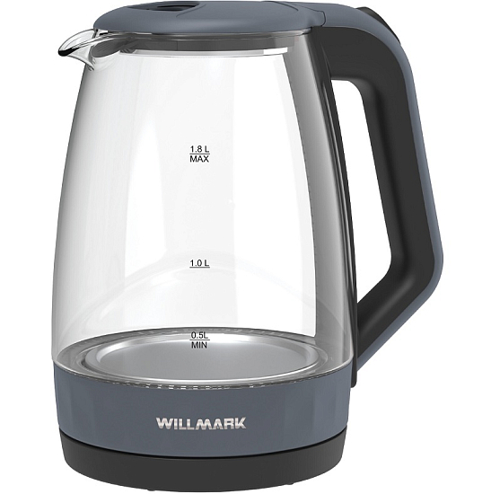 Чайник элэктрический WILLMARK WEK-1823G серо-черный