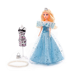 Кукла "Ксюша" 30 см в бальном платье + аксессуары 3 эл. в коробке №3 02536