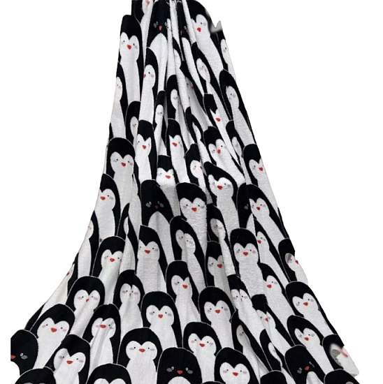 Плед 180*200 бамбуковый "Пингвины"