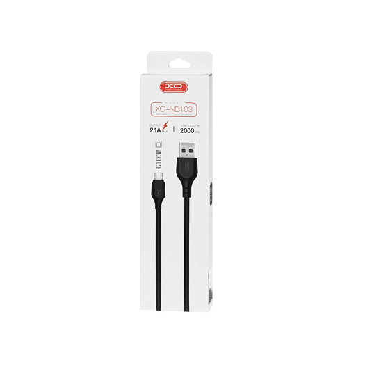 Кабель USB <--> microUSB  2.0м XO NB103 черный