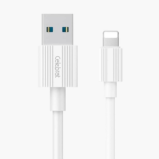 Кабель USB <--> Lightning  1.0м CELEBRAT CB-09i белый