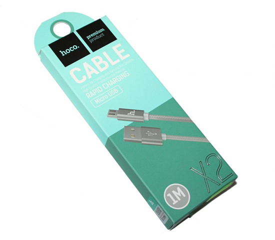Кабель USB <--> microUSB  1.0м HOCO X2 серый