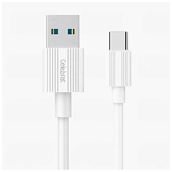 Кабель USB <--> Type-C  1.0м CELEBRAT CB-09T белый