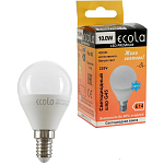 Лампа светодиодная ECOLA globe Premium G45 10W/4000K/E14 (композит) 82x45 (10/100)