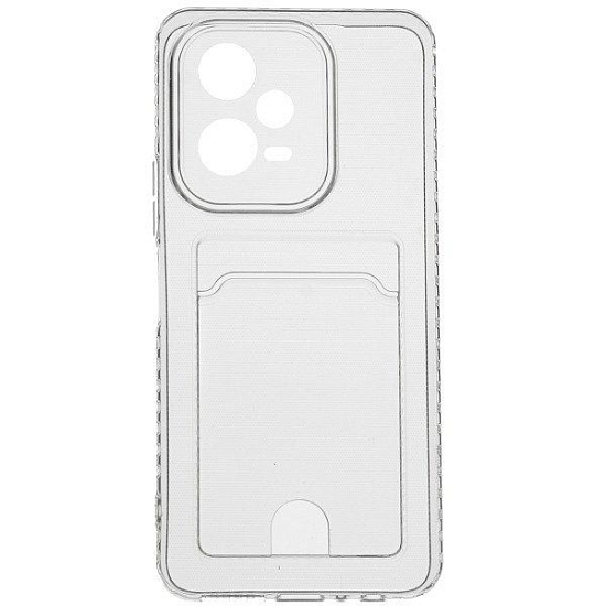 Задняя накладка ZIBELINO Silicone Card Holder для Xiaomi Poco F5 Pro 5G (прозрачный) защита камеры