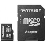Флеш карта microSDHC 16GB Class10 Patriot  (PSF16GMCSDHC10)  LX MICRO SDHC with adaptor