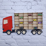 Грузовик - парковка для машинок+ коробка, красная кабина