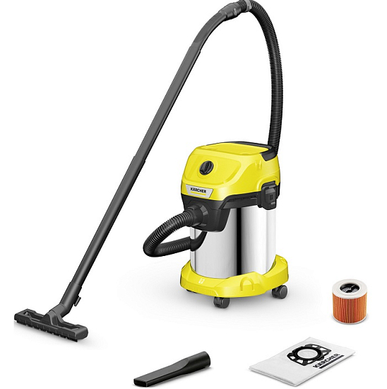 Пылесос Karcher WD3 S 1000Вт чёрный/желтый